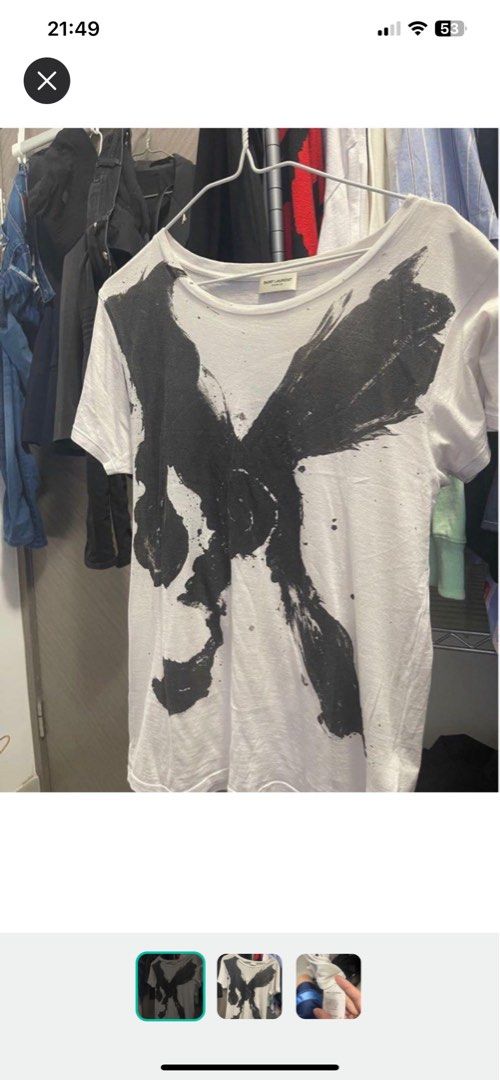 Saint Laurent Paris YSL Mr. X 白色短袖t-shirt Size S, 名牌, 服裝