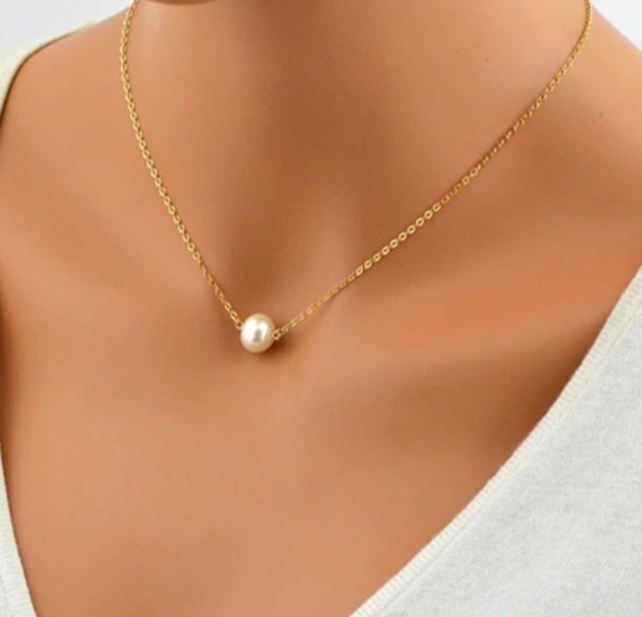 single pearl necklace simple fashion imitation pearl single