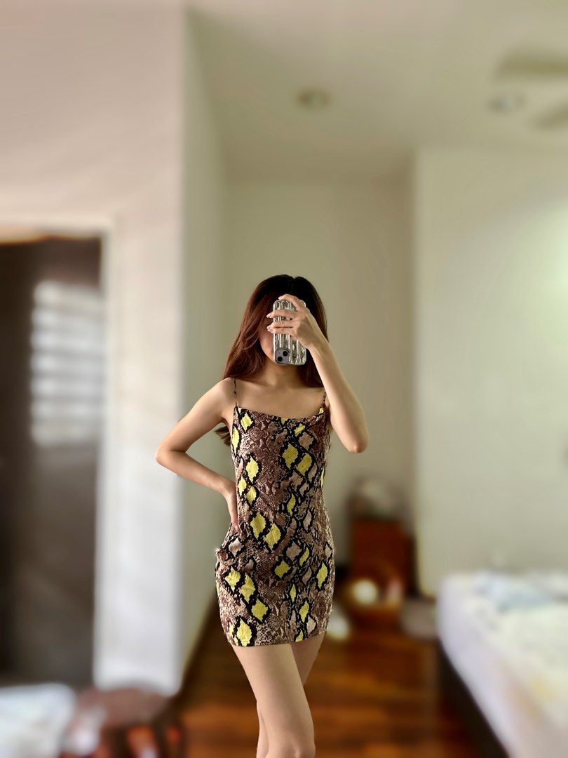 Snake print bodycon dress Women s Fashion Dresses Sets