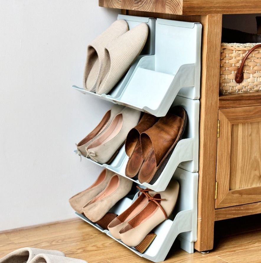 Stackable Shoe Rack HDB BTO Space Saving Shoe Storage Rack (Set of 6 ...