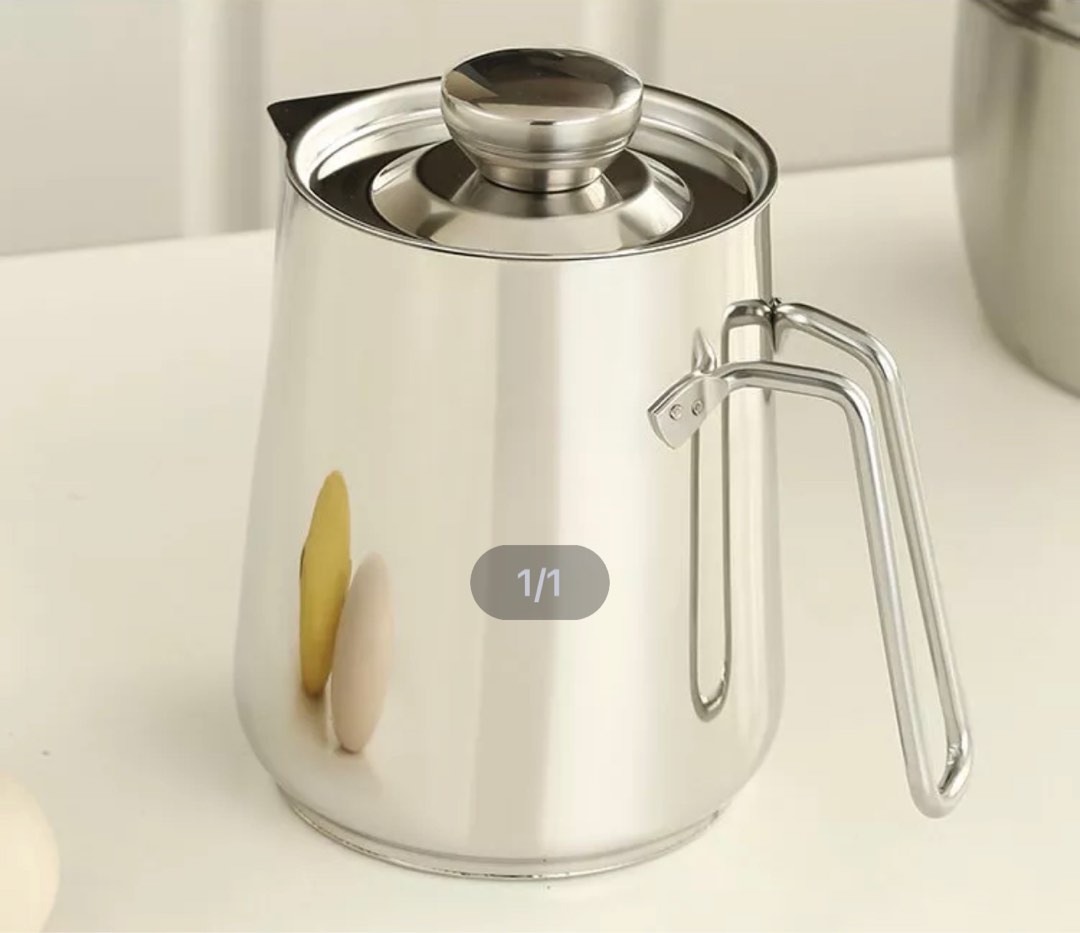 Stainless Steel Oil Strainer Jug, TV & Home Appliances, Kitchen