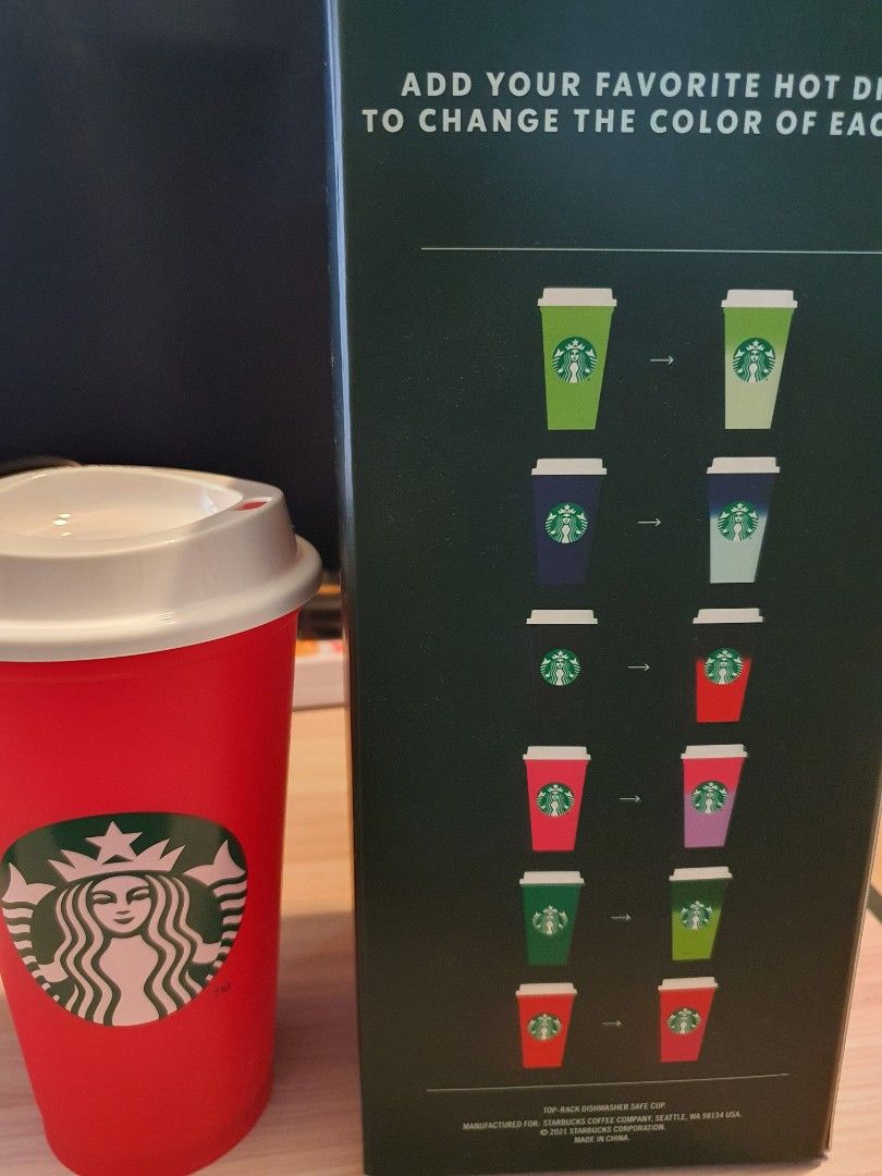 Starbucks colorchange cups reusable hot cups, Furniture & Home Living