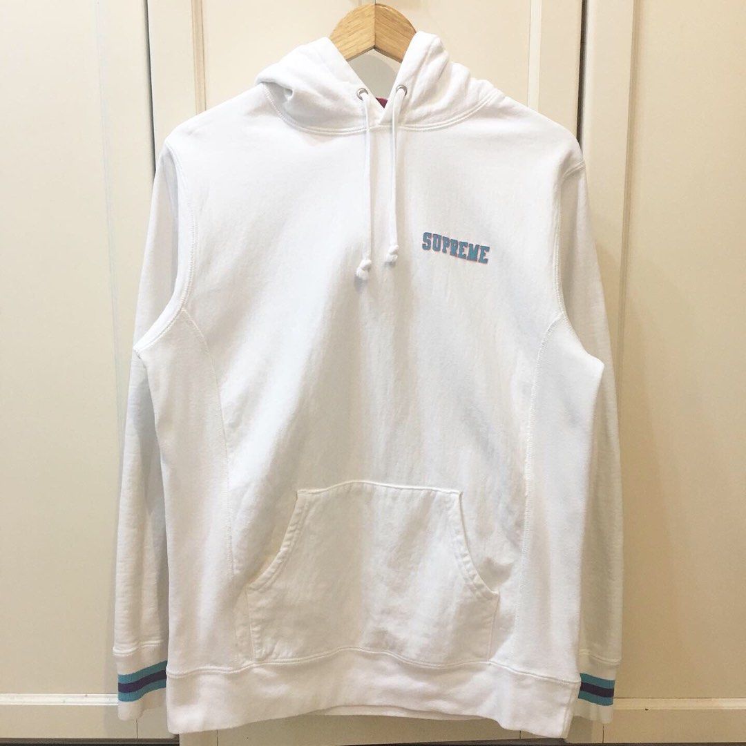 Supreme white deals striped hoodie
