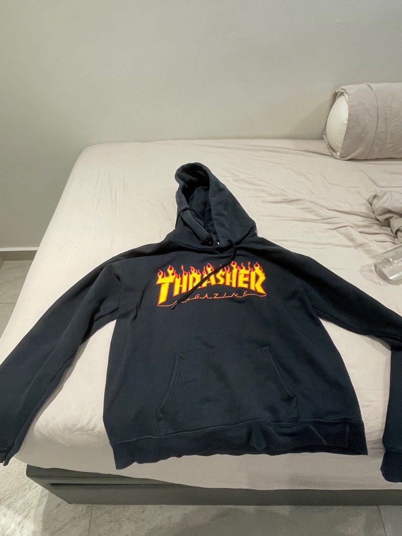 THRASHER HOODIE BLACK Men s Fashion Coats Jackets and
