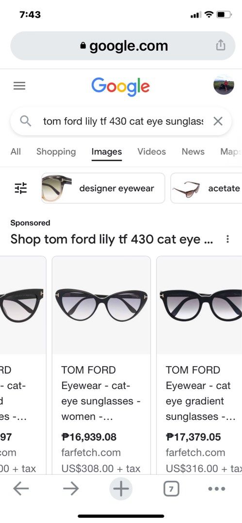 TOM FORD x lily 430 cAt eye sunglasses, Men's Fashion, Watches &  Accessories, Sunglasses & Eyewear on Carousell