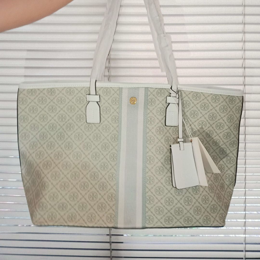 Tory Burch T Monogram Coated Canvas Large Tote Bag, Luxury, Bags & Wallets  on Carousell