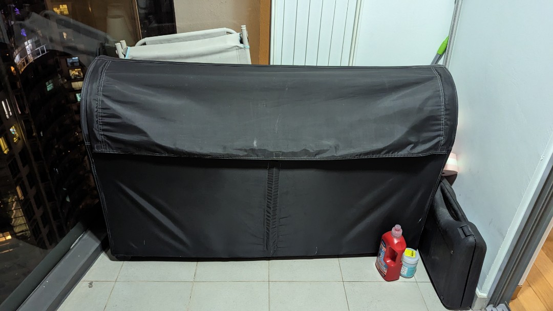 TOSTERÖ storage box, outdoor, black, 129x44x79 cm (503/4x173/8x311