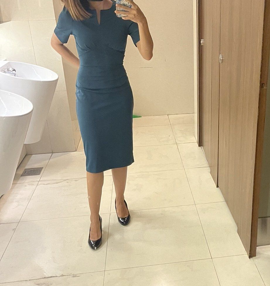 Turquoise work dress on sale