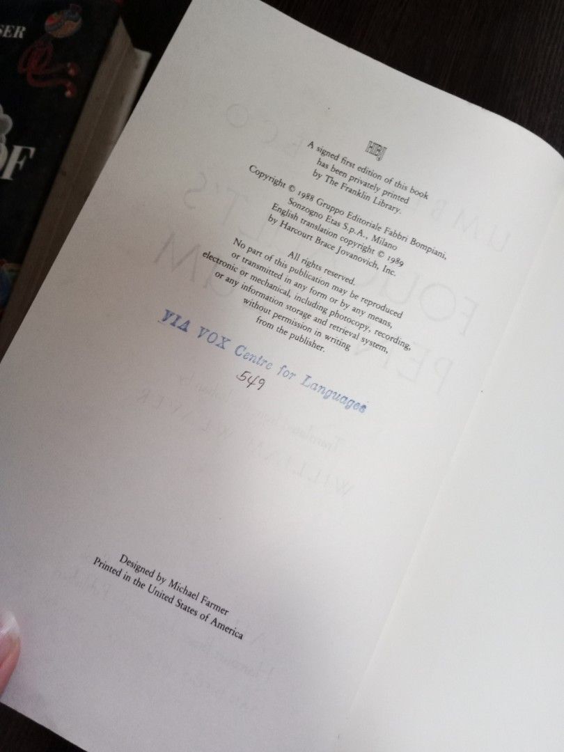 Umberto Eco Foucaults Pendulum Hobbies Toys Books Magazines