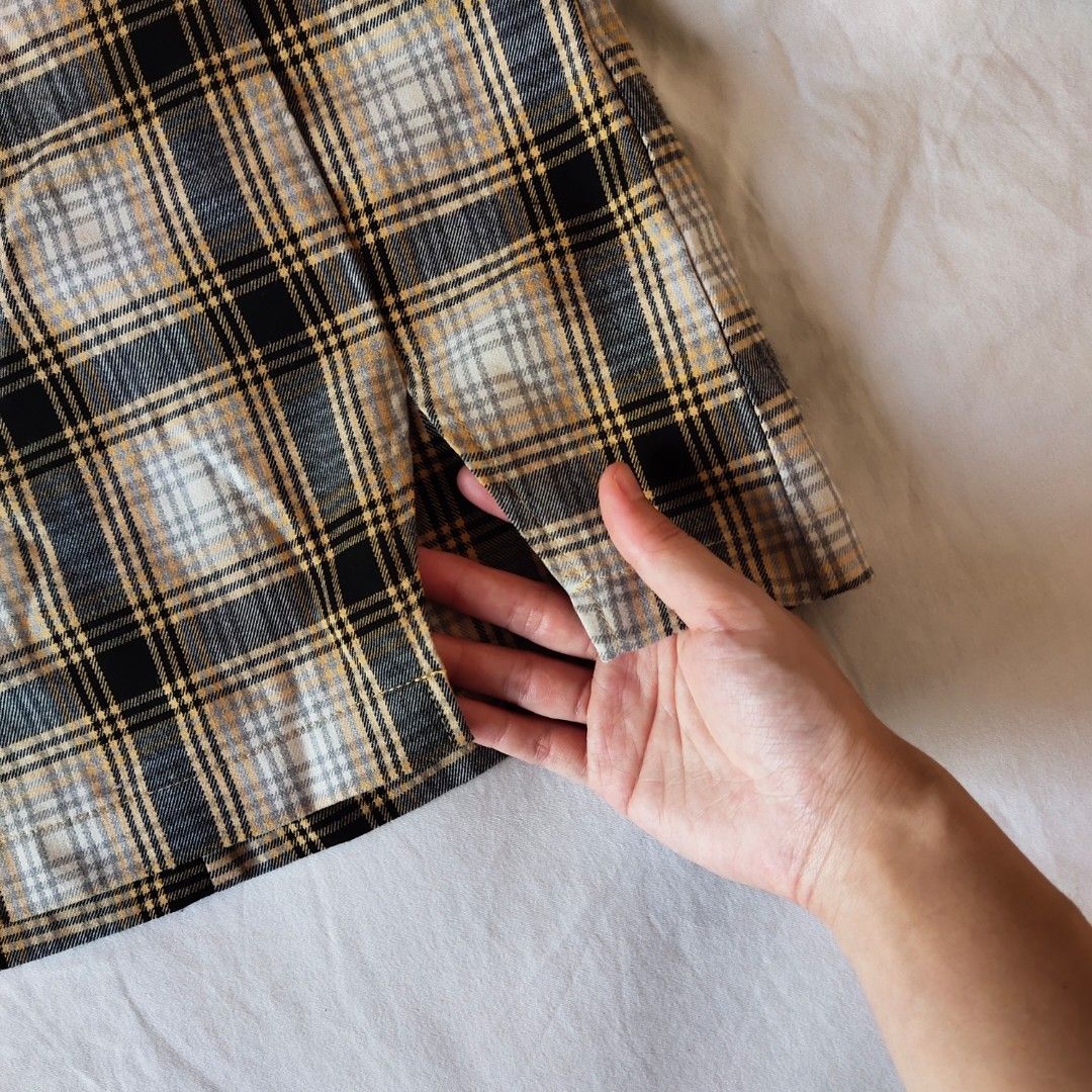 Urban outfitters yellow plaid skirt on sale