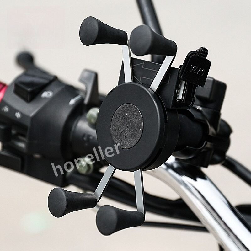Yoke 60 Nut Cap Mount & Quick Grip XL Holder for iPhone 8 Plus (5.5) fits Triumph (sku 52212)