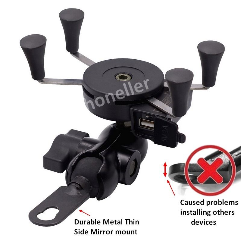 Yoke 60 Nut Cap Mount & Quick Grip XL Holder for iPhone 8 Plus (5.5) fits Triumph (sku 52212) main image 0