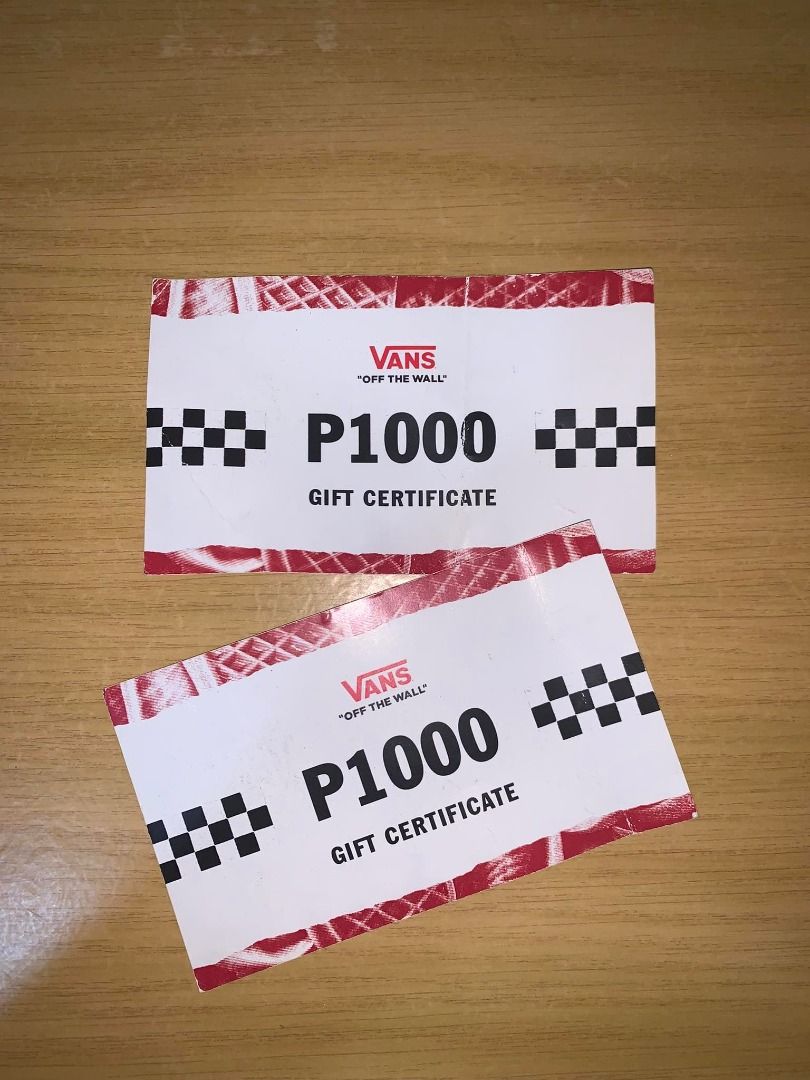 14+ Vans Gift Certificates