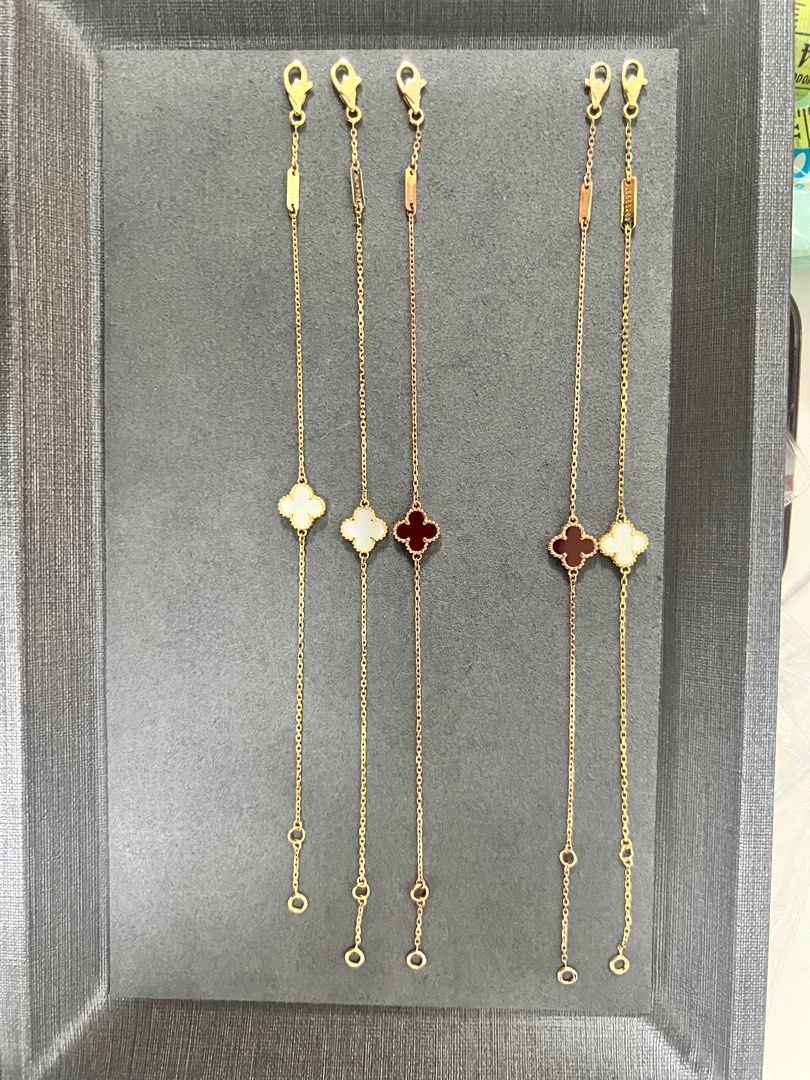 VCA sweet Alhambra bracelet 18k gold custom, Women's Fashion, Jewelry