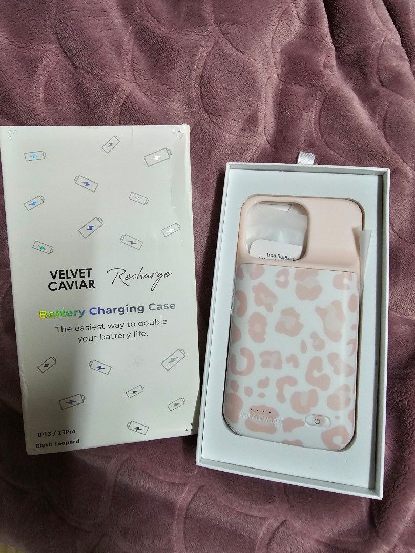 Velvet Caviar Battery Casing Iphone 13 Pro (Category: Cases & Sleeves) located in Cebu City. Submitted by out_of_the_box (Listing ID 1217461359, Image 1). Description: Selling brand new Velvet Caviar battery casing for iphone 13 pro. RFS: already updgraded to a new unit Payment via gcash and shipment via JRS or LBC for outside of Cebu buyers. For further inquiries you can reach me at 09608521297. Thanks for viewing and happy shopping 😊.