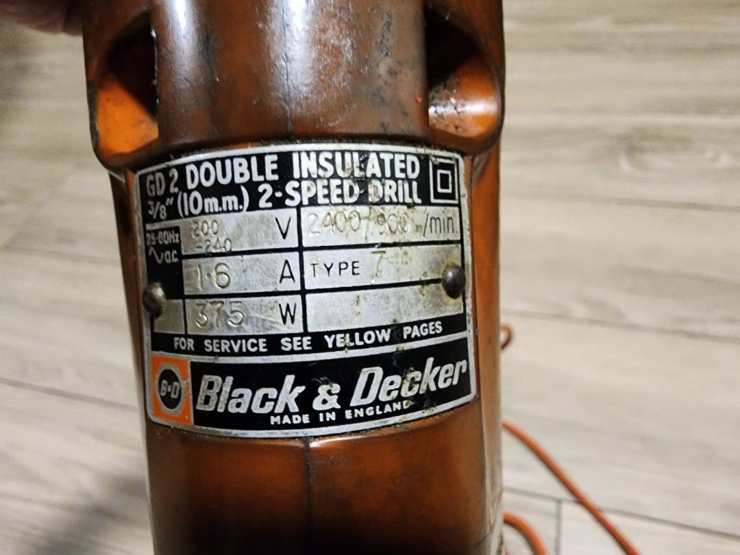 Vintage Black Decker 2 Speed Drill