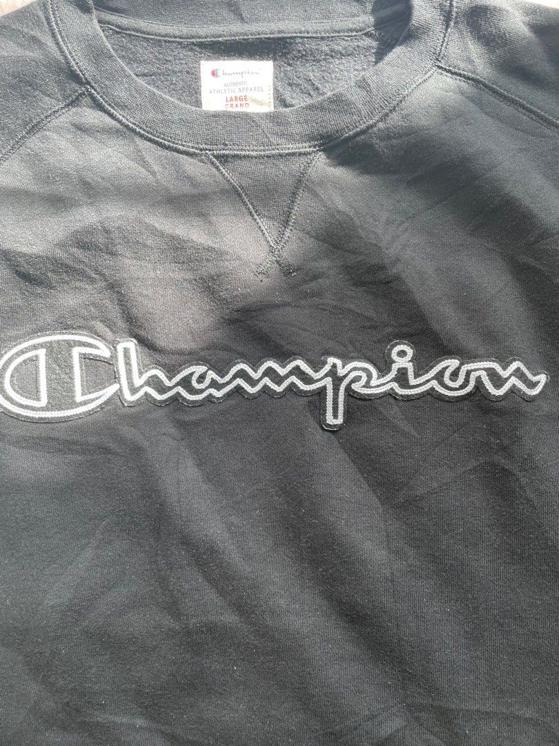Champion black sweatshirt sale