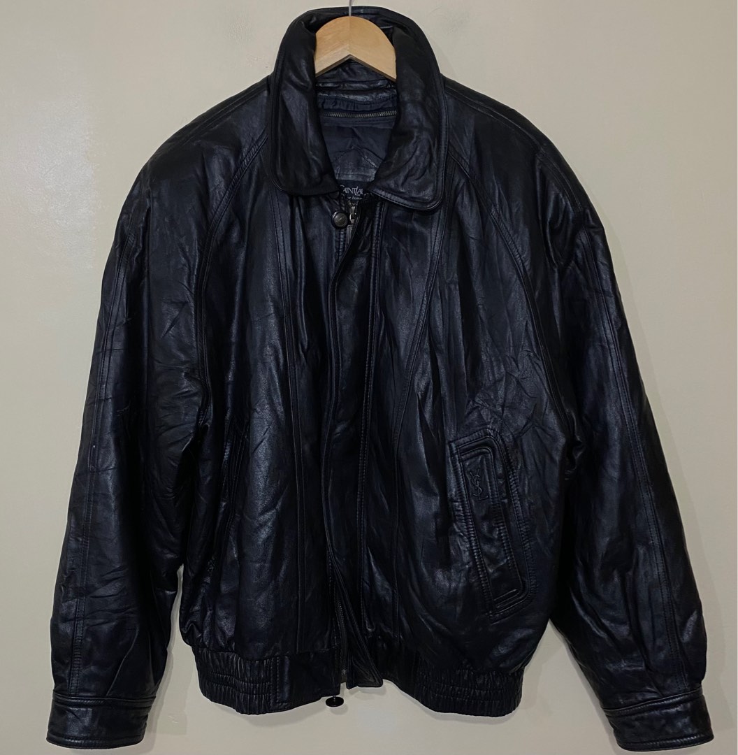 Vintage YSL Leather Jacket on Carousell