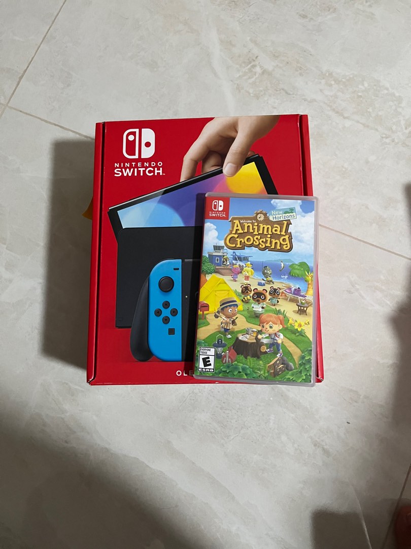 Warranty Nintendo Switch OLED neon and animal crossing, Video Gaming