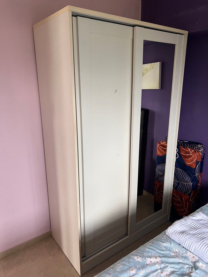 Montgomery 2000 x 1000 x 600mm white 2 door sliding mirror wardrobe shop