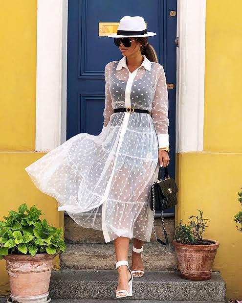 Tulle dot dress shop zara