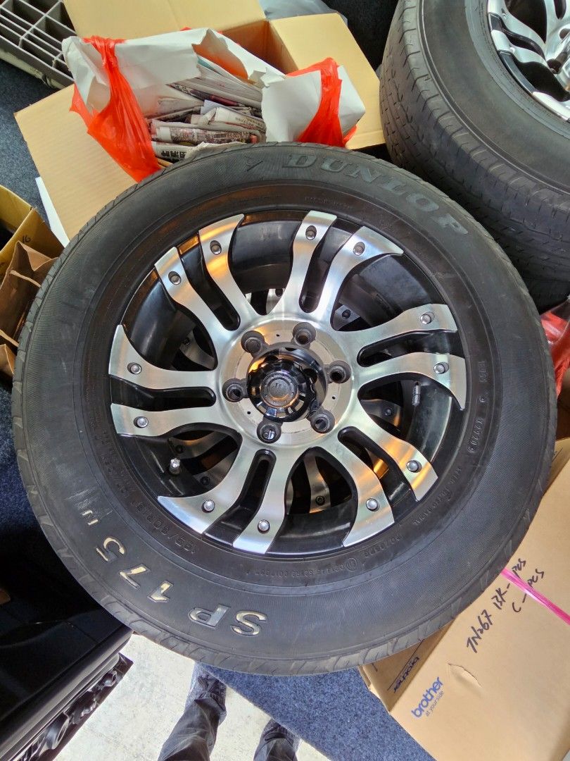 15" Sports rims come with Tyre., Car Accessories, Tyres & Rims on Carousell