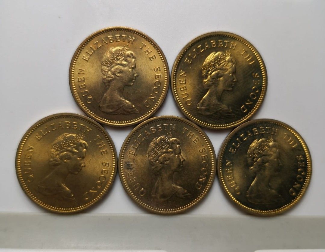 1980年香港五毫硬幣共5枚出售, 興趣及遊戲, 收藏品及紀念品, 錢幣- Carousell