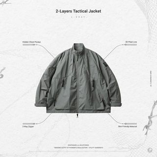 2-Layers Tactical Jacket - L-Gray Goopi