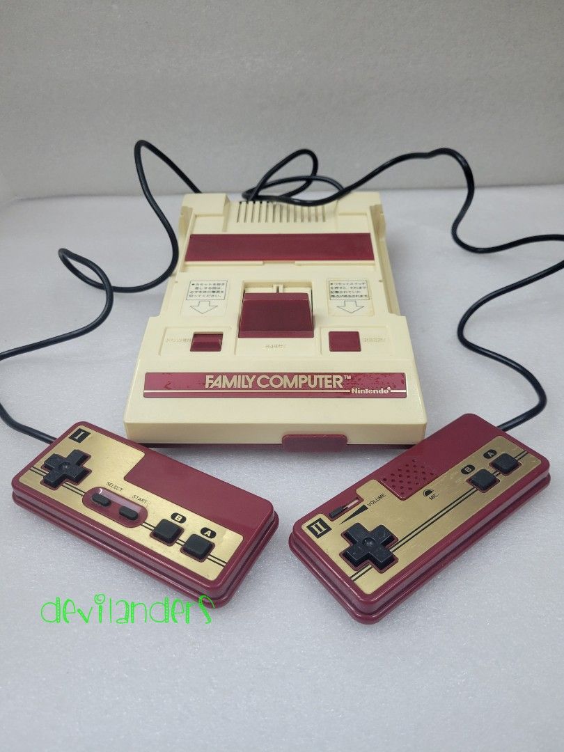 懷舊玩具初版四方制版方形按鈕任天堂紅白機FAMICOM, 電子遊戲, 電子 