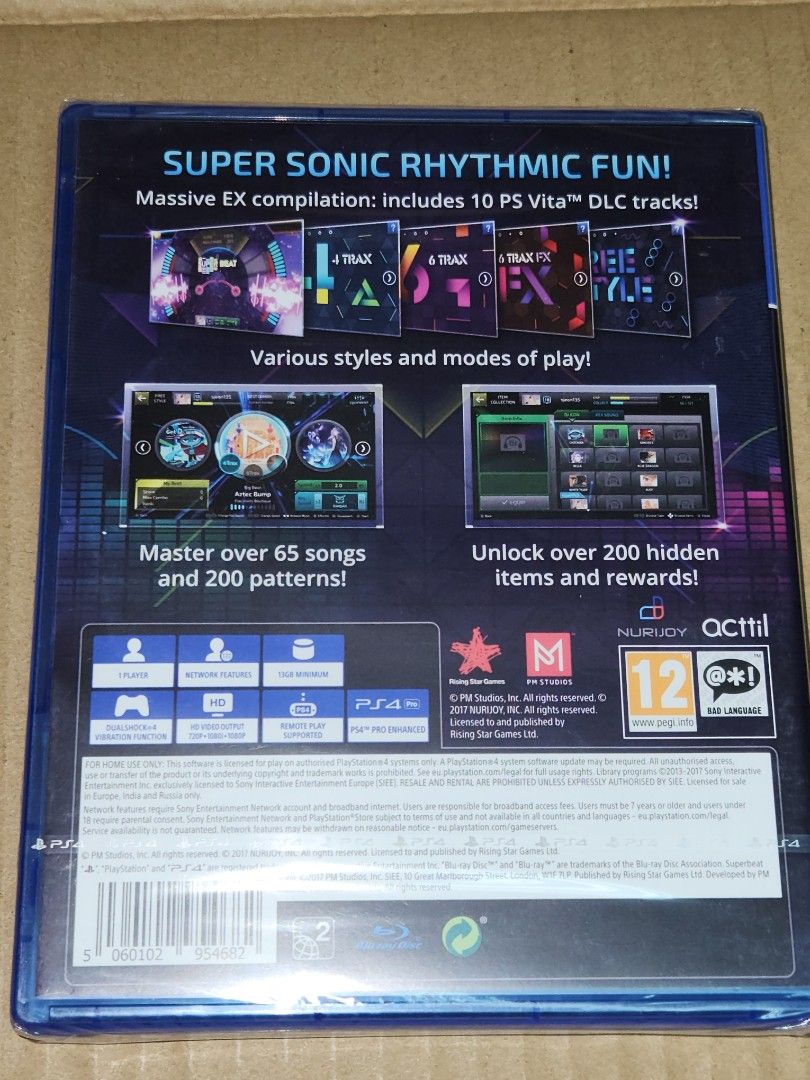 全新未開封PS4 節拍Game Superbeat Xonic Ex, 電子遊戲, 電子遊戲