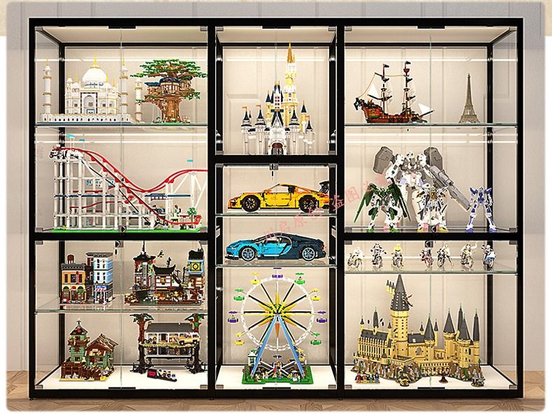 Glass cabinet store for lego