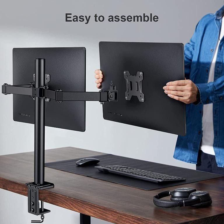 🔥 DISCOUNTED 🔥 HUANUO Dual Monitor Stand for 13-27 inch VESA  75x75/100x100 Screens, Height Adjustable Dual Monitor Arm with 2  Installation methods, Dual Monitor Mount, Computers & Tech, Parts &  Accessories, Computer