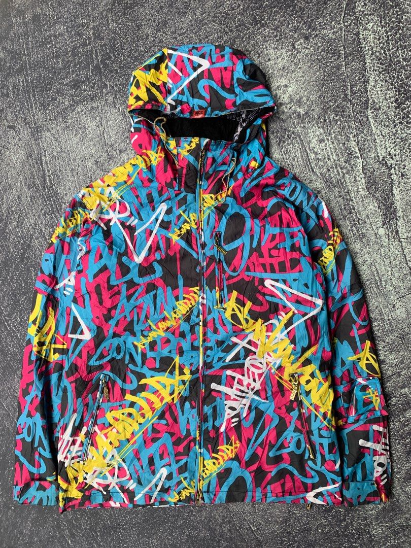 Color block snowboard store jacket