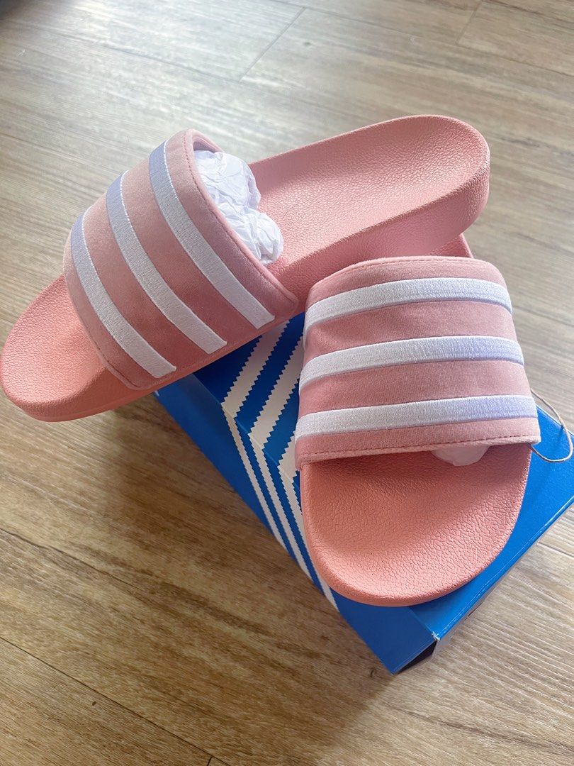 Adidas adilette clearance pink velvet