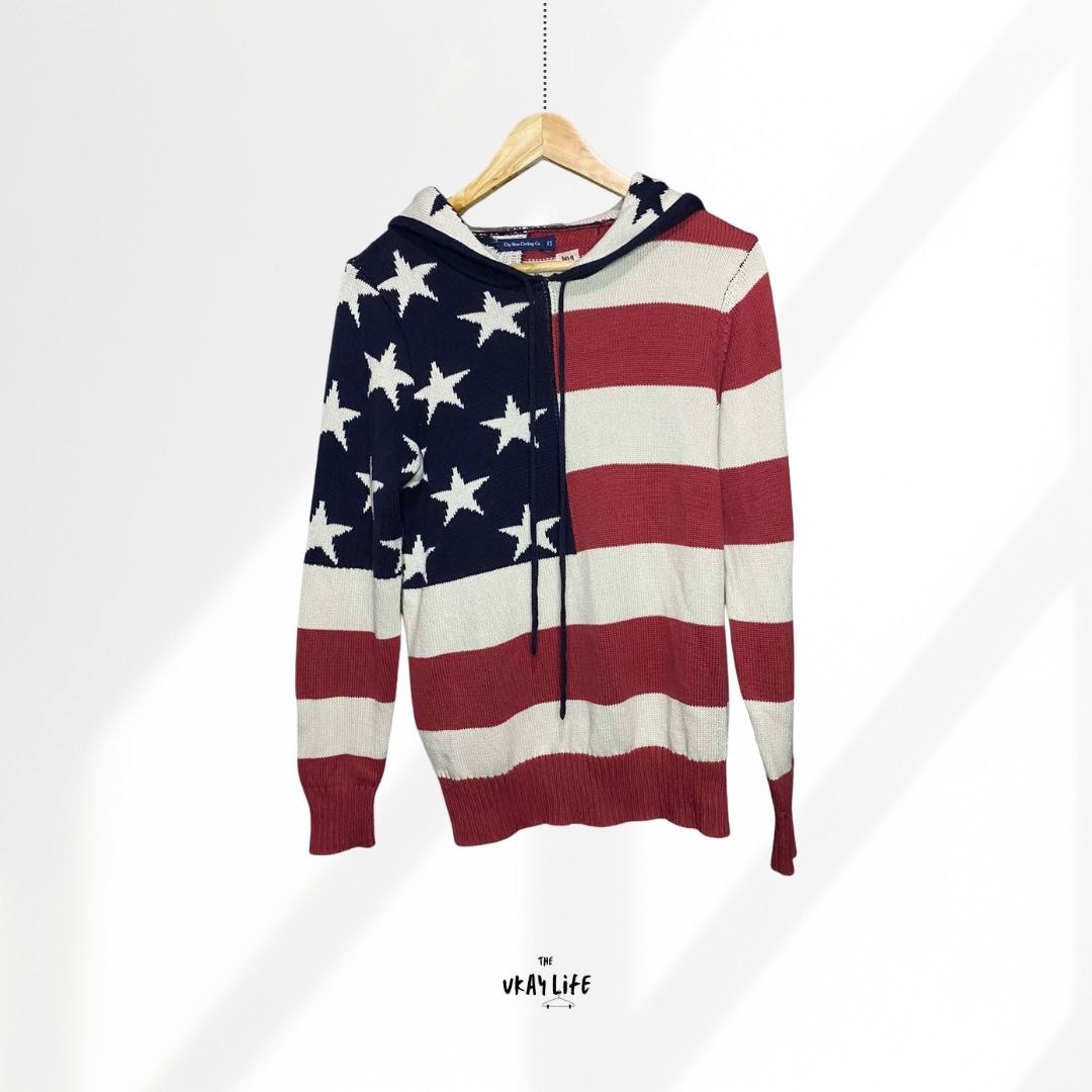 American flag hoodie, Women's Fashion, Coats, Jackets and Outerwear on  Carousell