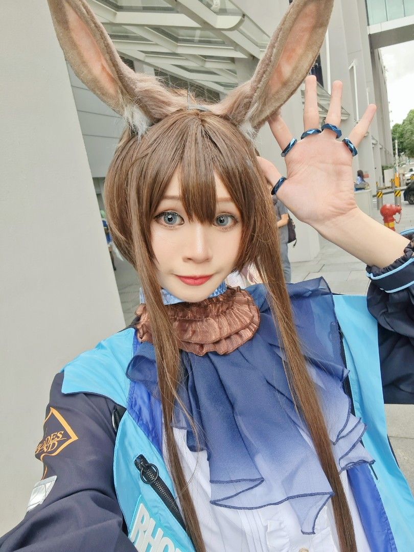 Amiya Arknights Wig Cosplay Cos Rabbit Ears, Hobbies & Toys ...