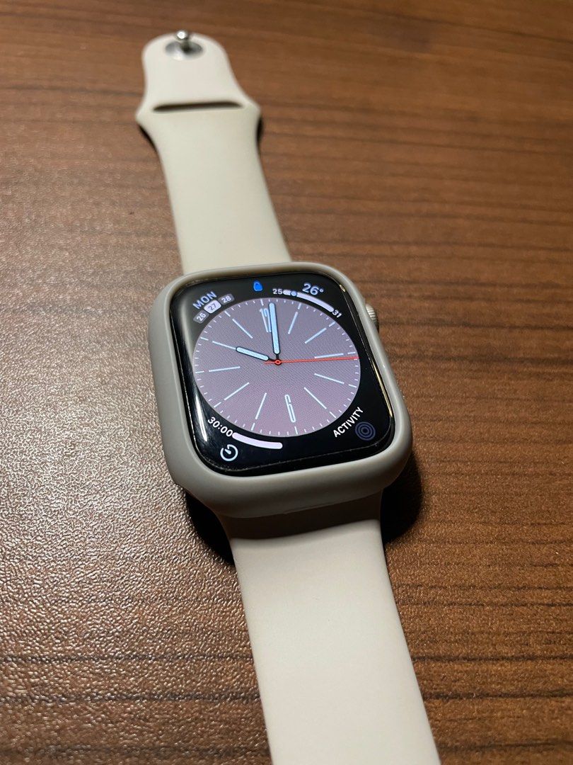 Apple Watch Series 7 41mm (Category: Wearables & Smart Watches) located in Manila. Submitted by francoislilo (Listing ID 1217765655, Image 1). Description: Hello, selling my apple watch series 7 41mm. •Battery Health at 97% •Faint signs of usage •With original starlight strap •No box •Magnetic charger included Meet up at Robinsons Manila RFS: no longer needed.