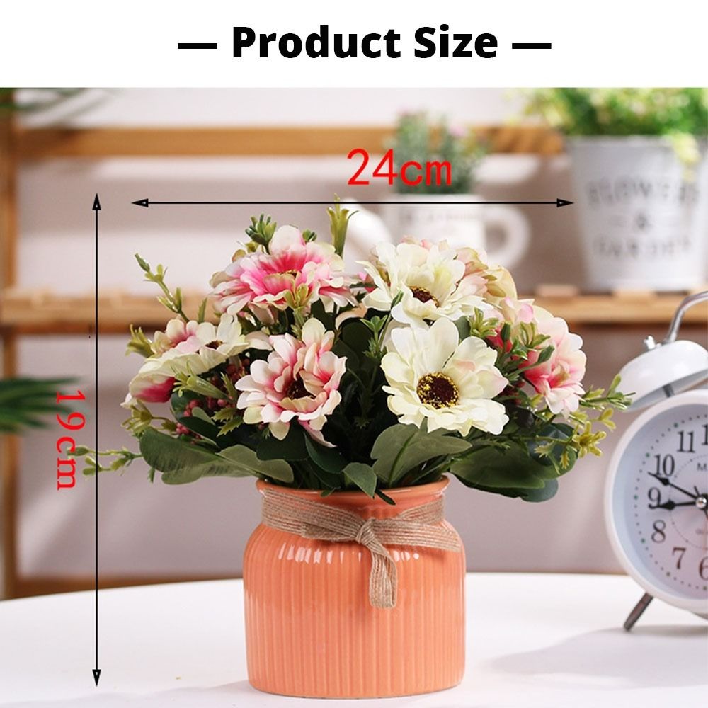 Artificial Flower with Pot Fake Flowers Plants with Vase Bouquet
