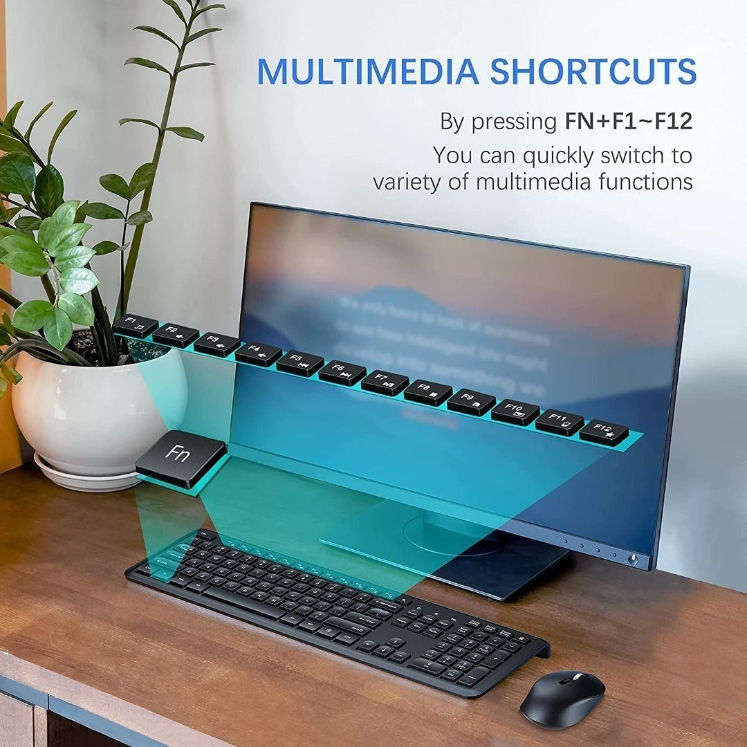 [B2946] Wireless Keyboard and Mouse Silent Combo, TopMate 2.4G Ultra