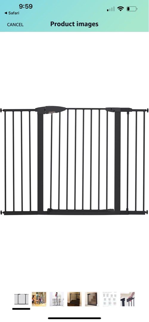 Baby gate black metal, Furniture & Home Living, Security & Locks