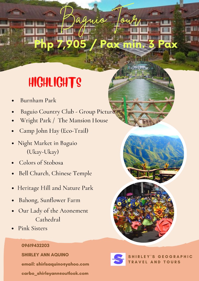 BAGUIO CITY TOUR 3DAYS/2NIGHTS, Tickets & Vouchers, Local Attractions