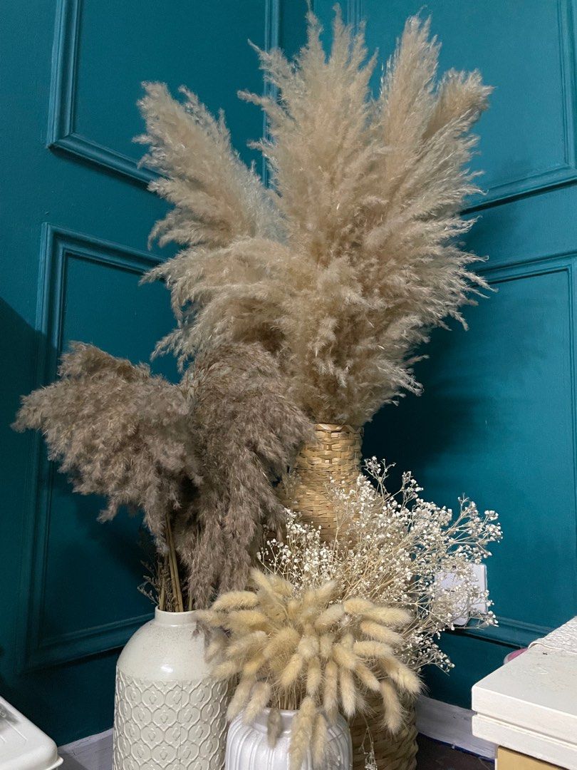 Bamboo vase ikea and dried flowers, Furniture & Home Living, Home Decor