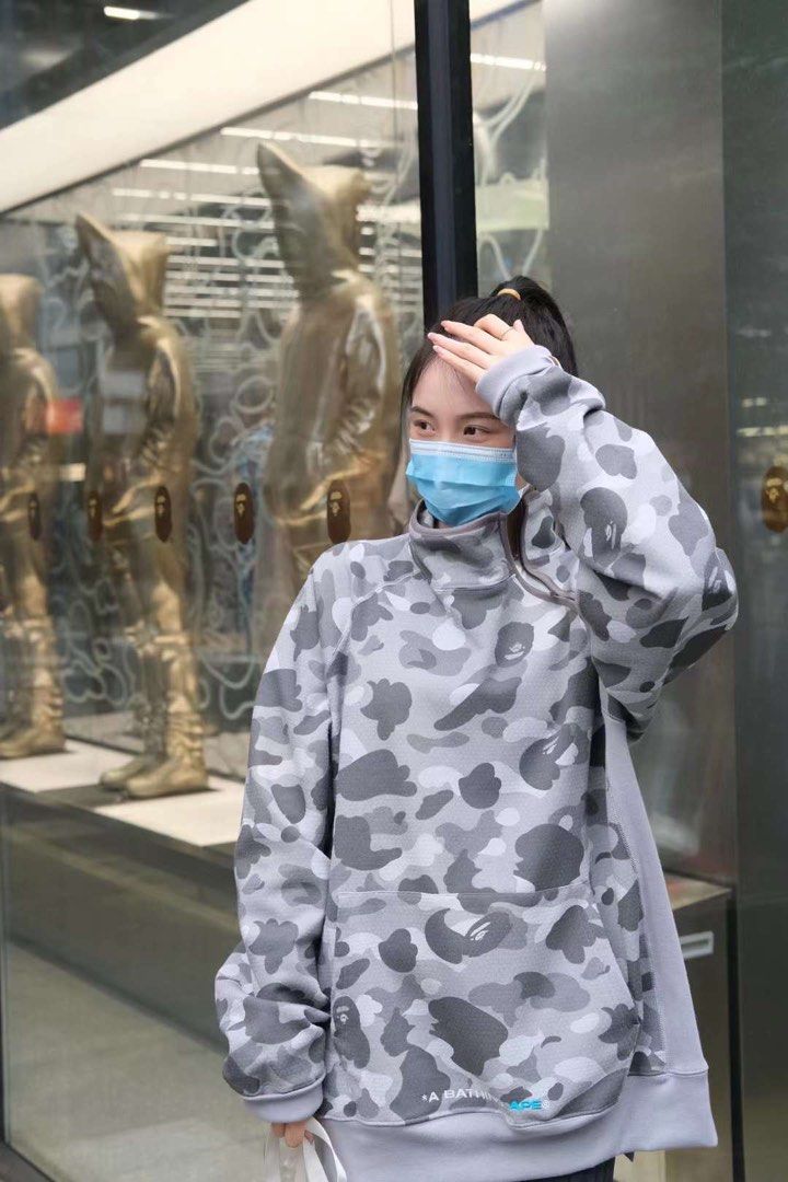 トップス BAPE Honeycomb Camo Side Zip Crewneck
