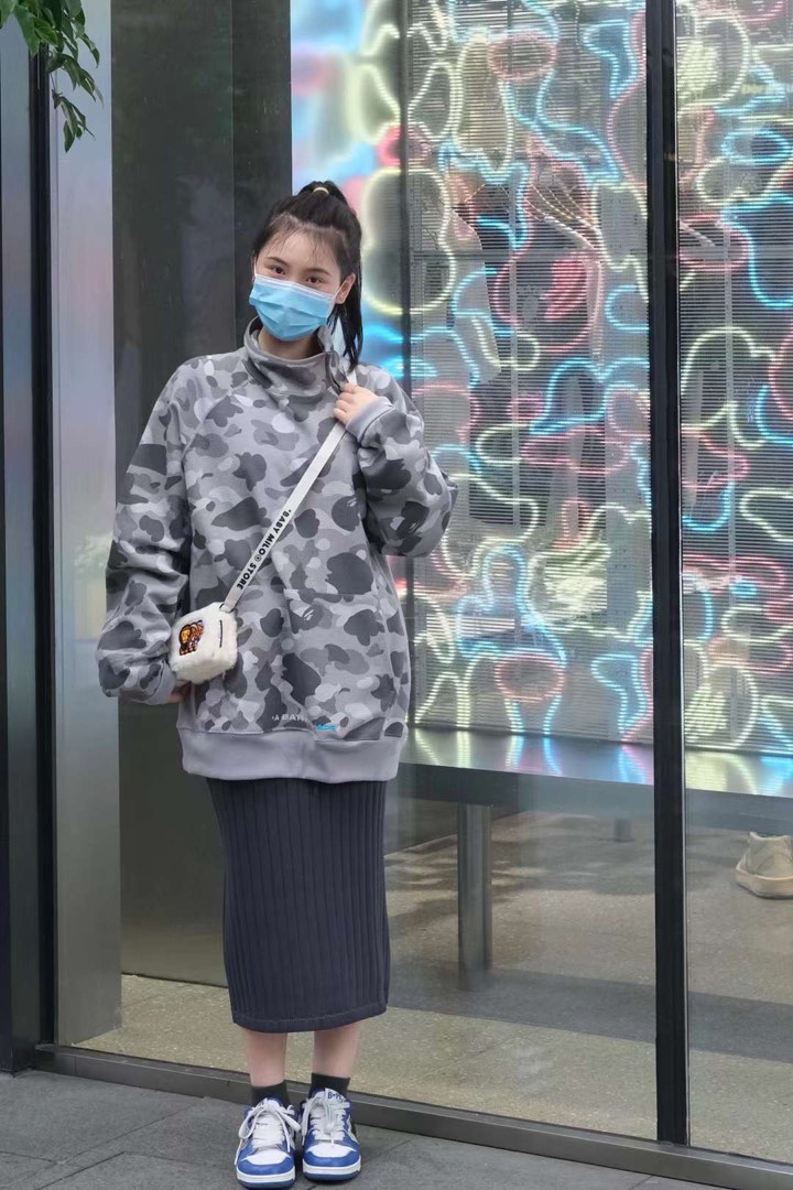 BAPE Honeycomb Camo Side Zip Crewneck Blue Men's - SS23 - US