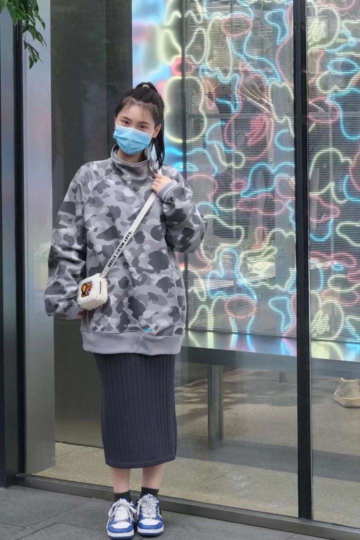 BAPE HONEYCOMB CAMO SIDE ZIP CREWNECK