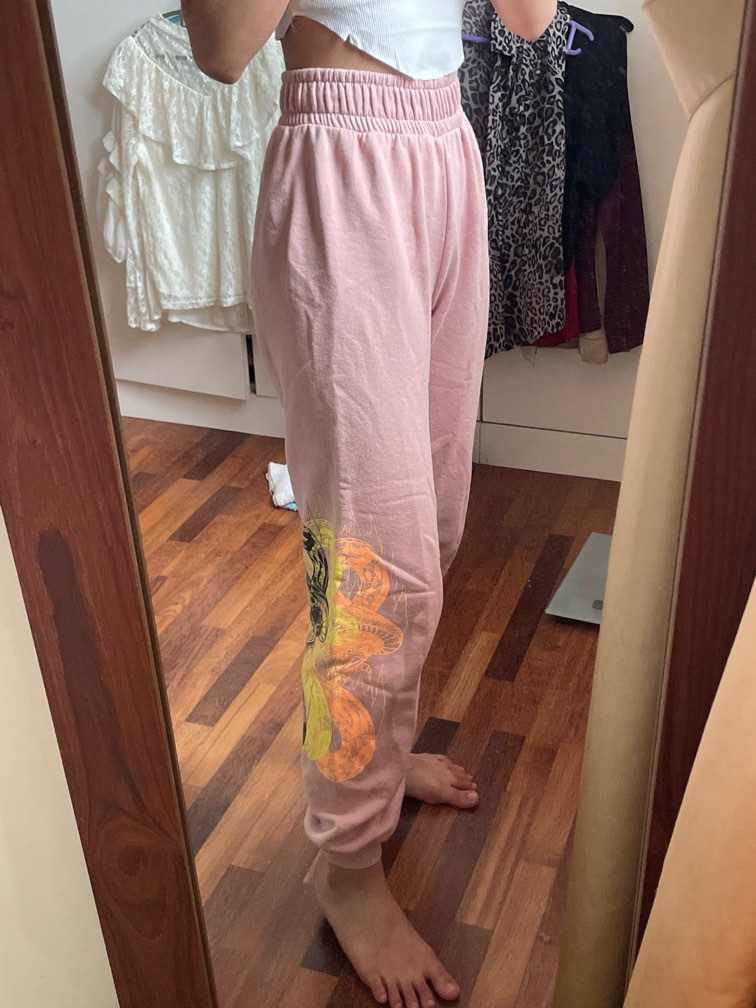 Bershka pink joggers hot sale