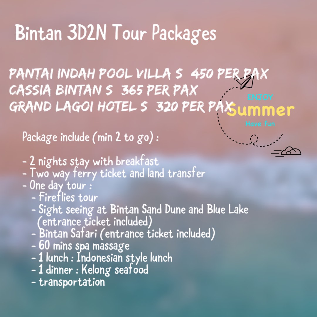 3d2n bintan tour package