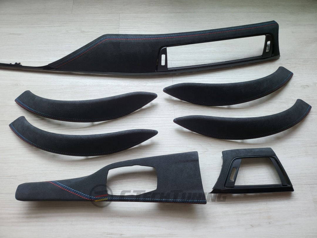 BMW Genuine Alcantara Interior trim with custom tri color stitches in M