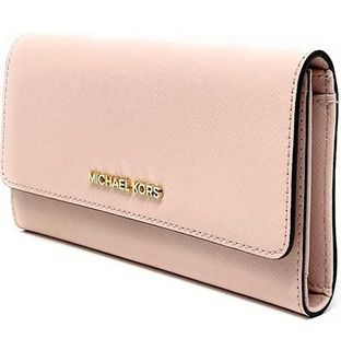 Brand new Michael Kors Jet Set Powder Blush LG Trifold Leather wallet