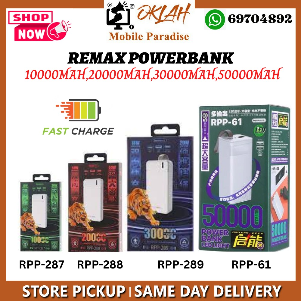 BRAND NEW REMAX POWERBANK ( 10000MAH,20000MAH,30000MAH,50000MAH ...